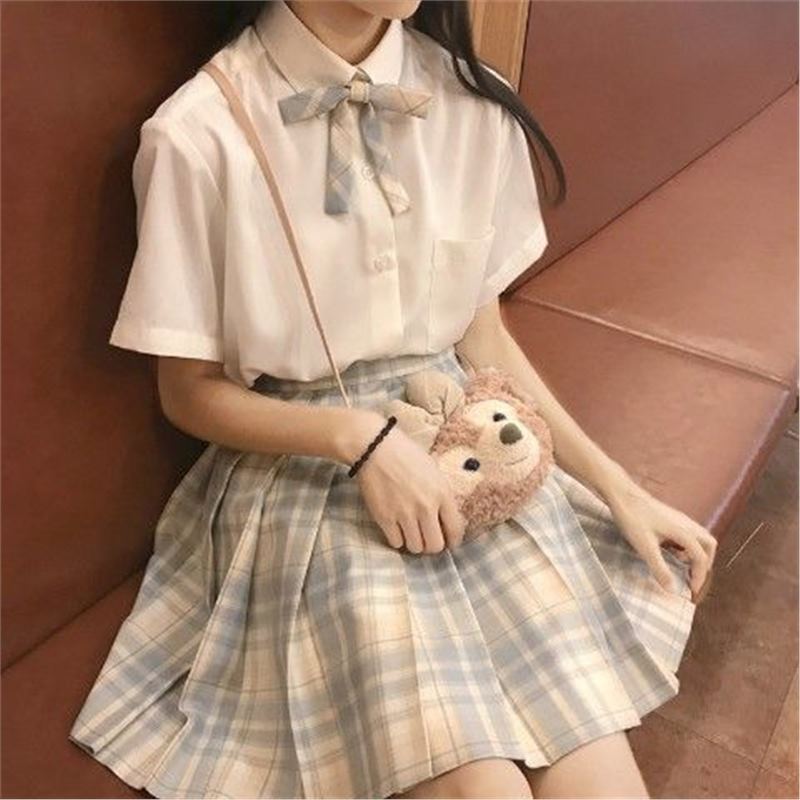 Children'S Jk Uniform Suit 12-Year-Old Cute Girl White Skirt Top Navy Style Sailor Suit Short-Sleeved Summer - Image 3
